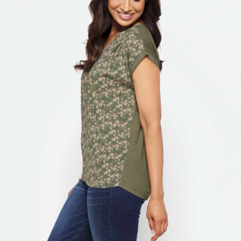 Papermoon Ellie Mixed Material Button Back Top Medium - Picture 3 of 10
